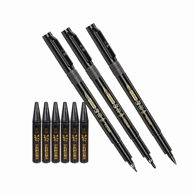 Black Ink Big Nib Writing Brush Artist Drawing Signature Calligraphy Pen School Office Supply Stationery Student Painting Tool