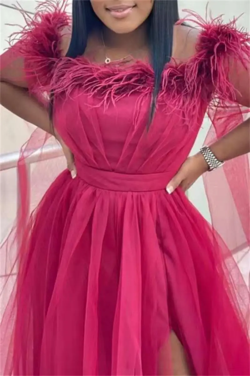 فستان سهرة أنيق للسيدات البالغات مخصص فستان شبكي فضفاض وكبير للارتداء اليومي بالإضافة إلى حجم فستان لحفلات المكياج #4