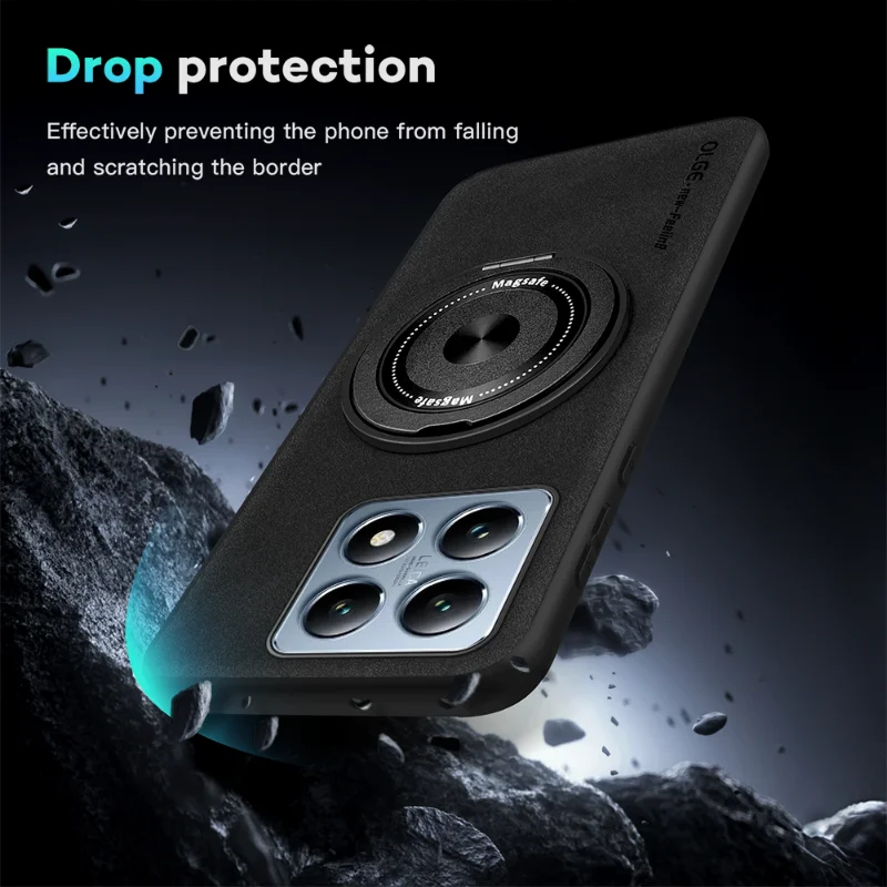 Für Magsafe Magnetic 360 ° Rotat Metall Halterung Ring Leder Telefon Fall Für Xiaomi 13T 14T Pro Redmi Hinweis 13 10 11 12 14 Pro Plus – Detail 11