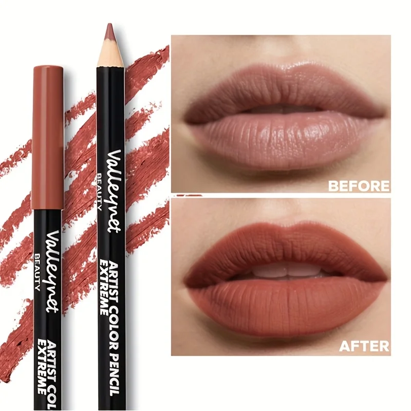 Matita per labbra opaca da 4 pezzi/set a lunga durata, resistente al trasferimento e a prova di sbavature |   Combinazione labbra altamente pigmentata e con finitura vellutata