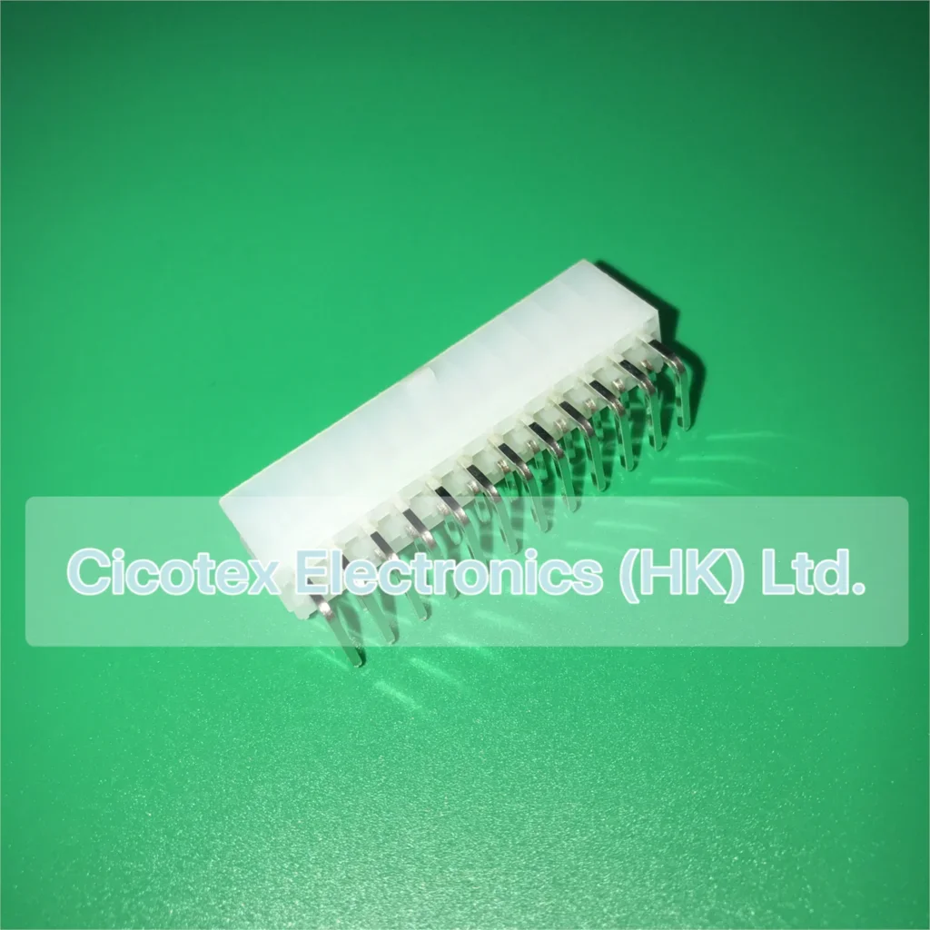 5557-24W 4.20mm 24-PIN ATX connector 24 -PIN 90 -degree bend pin socket 555724W 5557-24W-24PIN-90DEGREE