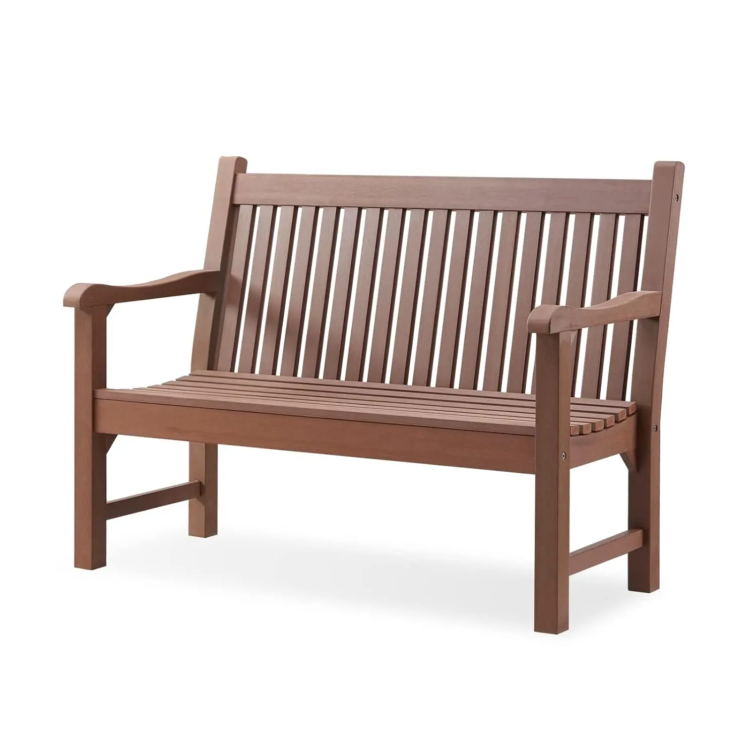 2-Person Outdoor Bench with 700 Lbs Weight Capacity, Brown