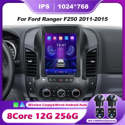 9,7 ""accesorios para coche Radio Android 15 Auto para Ford Ranger F250 2011-2015 reproductor Multimedia estéreo navegación Carplay unidad principal