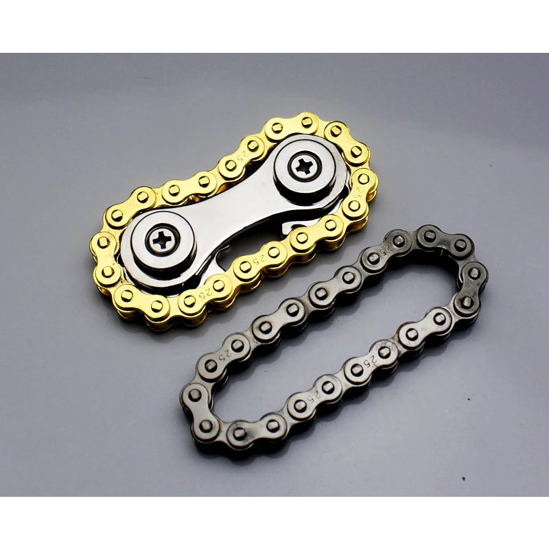 Metal Chain Spinner Fidgets Metal Flywheel Fingertip Gyro Toys Anti Stress DIY Replace Bicycle Chain Spiner Fidget Toys Kids