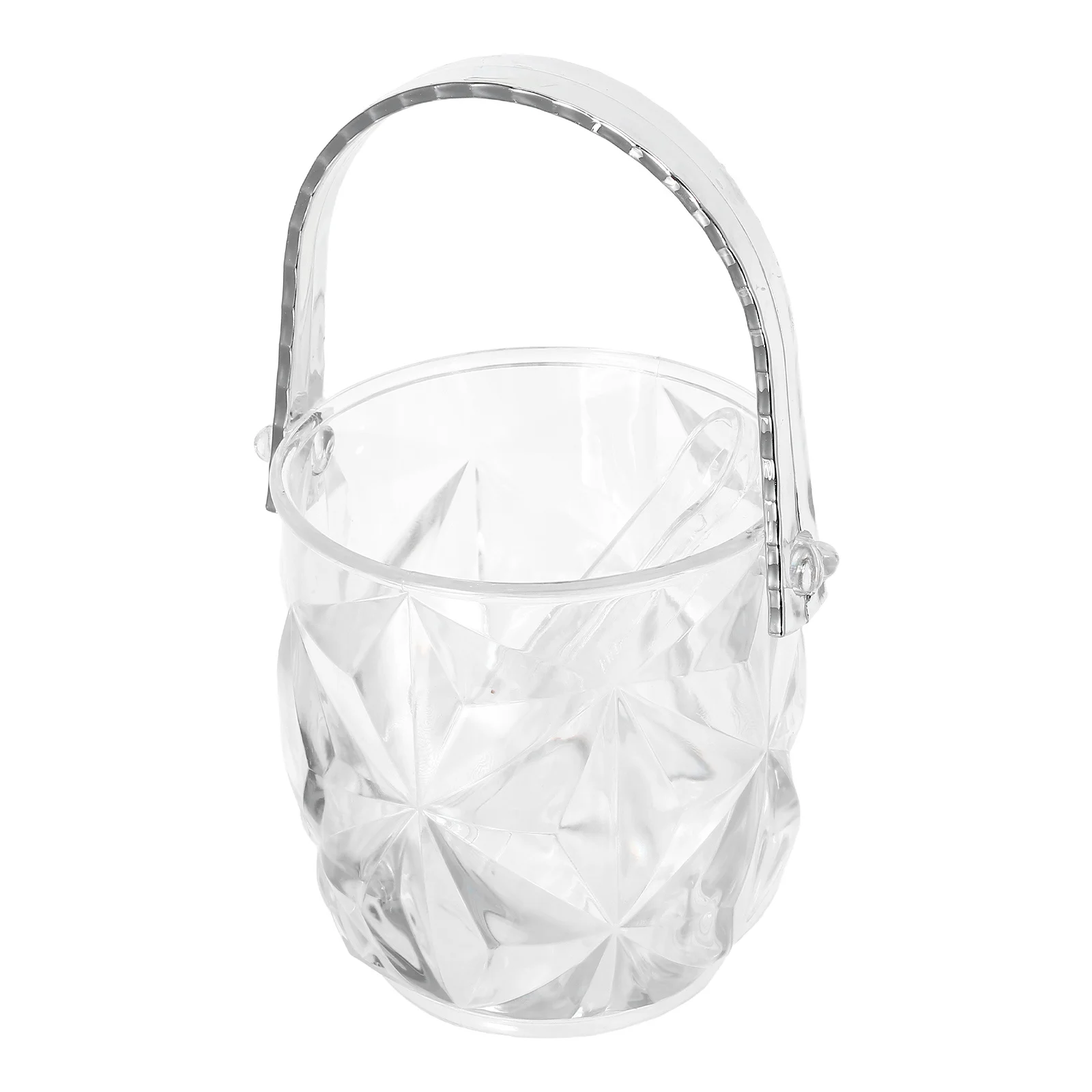 

Transparent Ice Bucket Portable Ice Cube Bin with Tongs for Outdoor Camping Bbq Beach Picnic Drink Cooler Clear Plastic Bucket