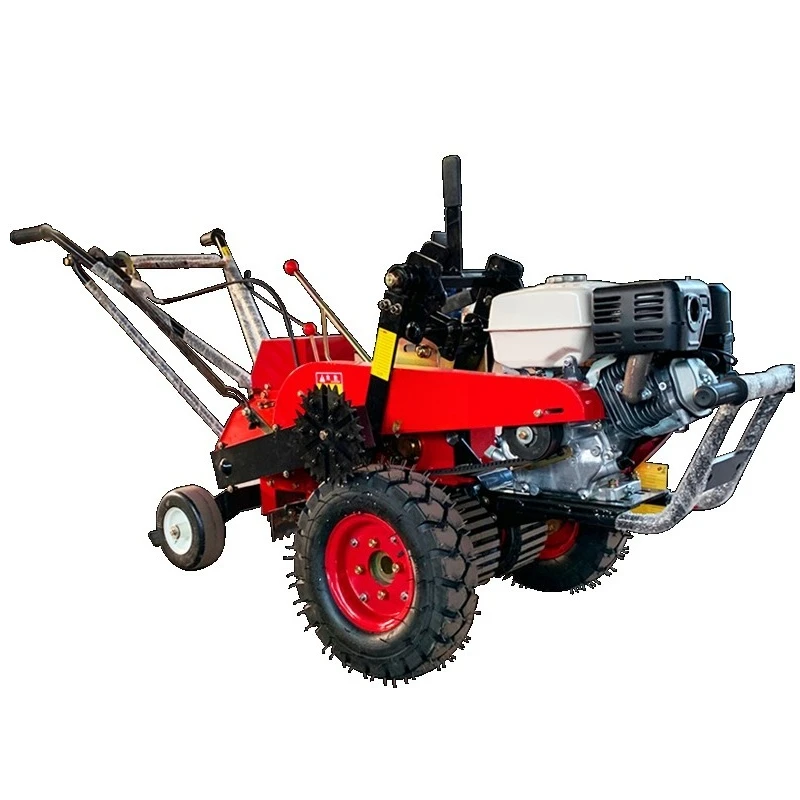 

Multifunctional automatic cutting and turfing machine hand-pushed self-propelled lawn mower
