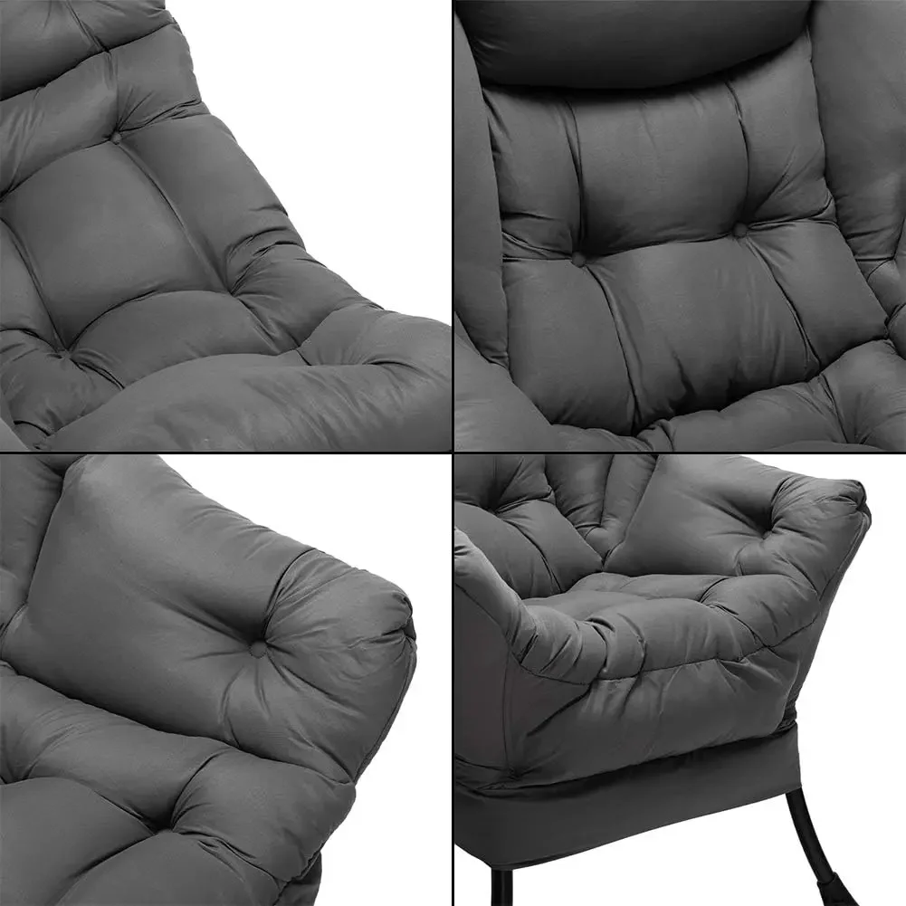 HollyHOME-Grande tecido cadeira preguiçosa, cadeira de leitura sotaque, Lounge Chair Cozy com braço, Leisure sofá cadeira para sala de estar, cama