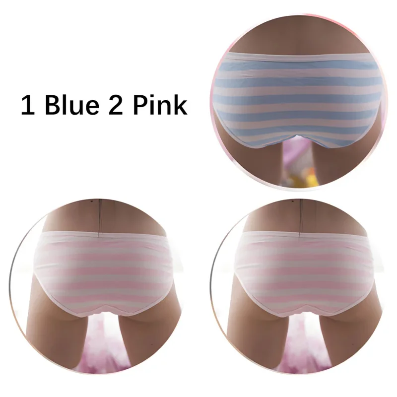 애니메이션 파란색 흰색 줄무늬 코스프레 팬티 애니메이션 팬티 코스프레 귀여운 팬티 로리타 줄무늬 속옷 팬티