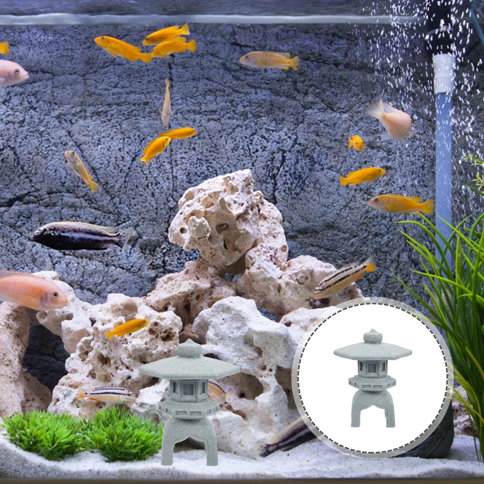 

Pagoda Decoration Japanese Themed Pavilion for Micro Landscape Sand Table Bonsai Garden Indoor Outdoor Use