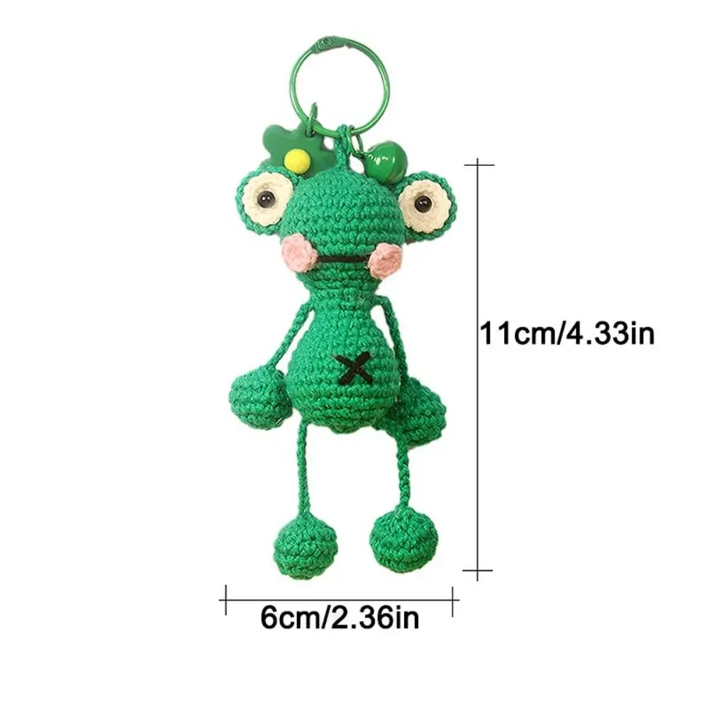 Rabbit Duck Cartoon Keychains Keys Bag Pendant Handmade Knitted Frog Doll Cute Cartoon Bag Decor