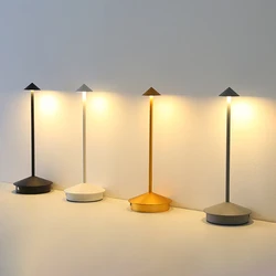 Touch Lamp Rechargeable Cordless Led Table Lamp Tricolor Dimming For Bedroom Restaurant Night light Romantic Bar Cafe Desk Lamp