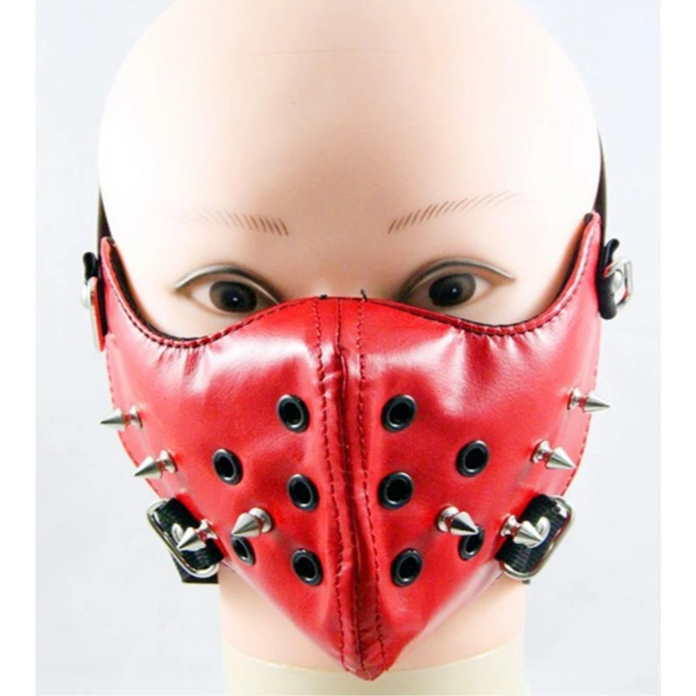 

Spike Mask Lightweight Comfortable Unique Design Punk Rivet Performance Rock Motorcycle Riding Photo Props Cosplay Women Girls