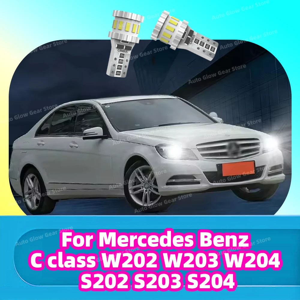 

2x светодиодные лампы T10 для интерьера автомобиля для 1993-2014 Mercedes-Benz C-Class W202 W203 W204 S202 S203 S204 Автомобильная сигнальная лампа