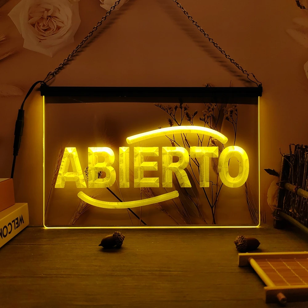 

ABIERTO еда кафе ресторан-3D резьба светодиодная неоновая вывеска домашний декор стены свадьба креативный стол для спальни