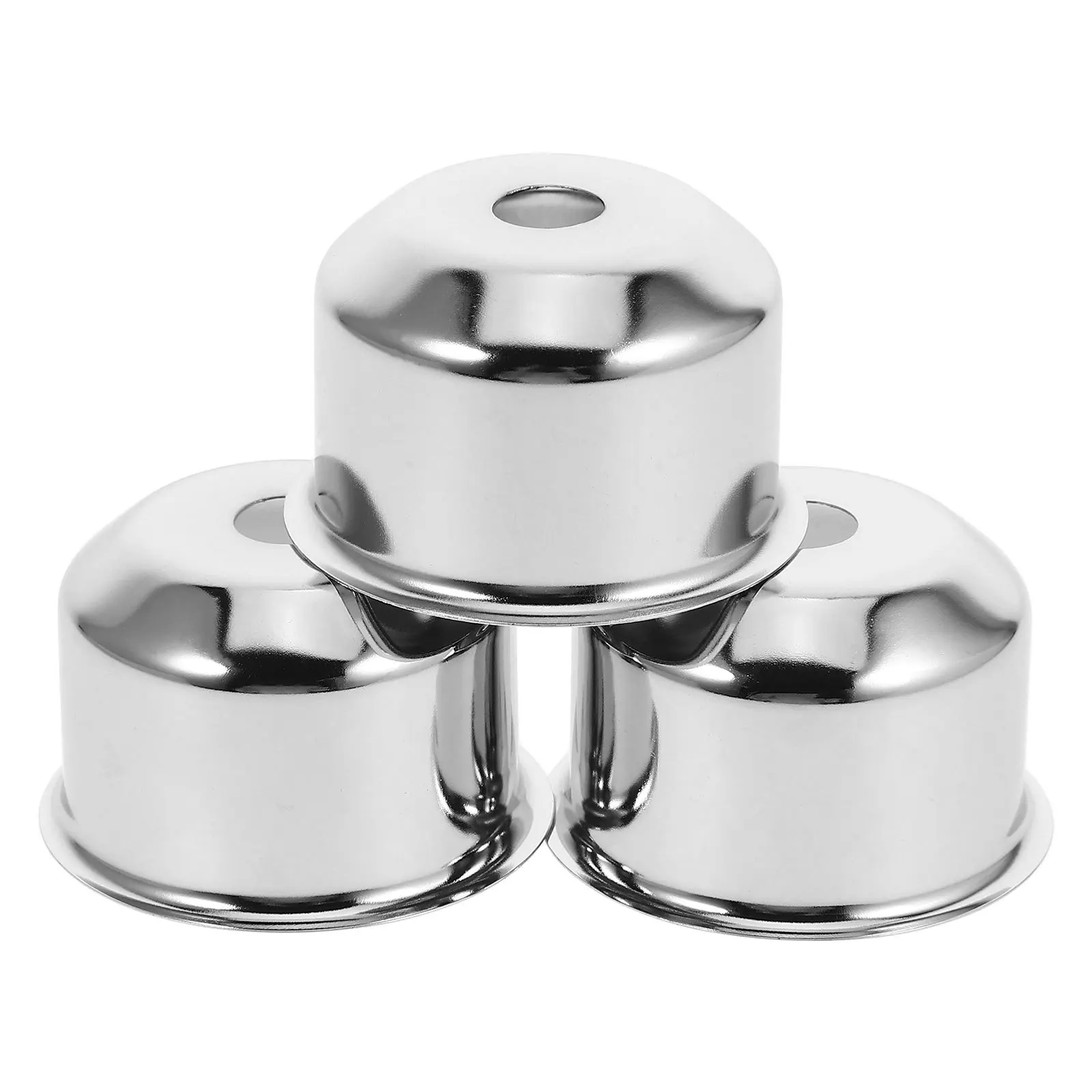 

3 Pcs Lamp Cup Table Decorative Finial for Shades Bases Ceiling Bed Post Diy Holder Silver