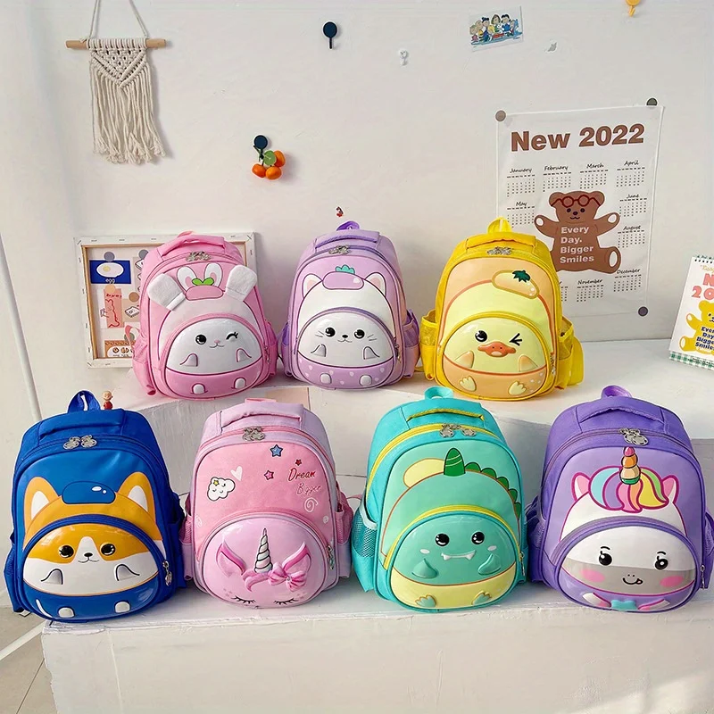 

Cartoon Toddlers Backpack Cute Animal Schoolbag for Girls Kids Unicorn Dinosaur Bunny Bookbag Spine Protection Lightweight