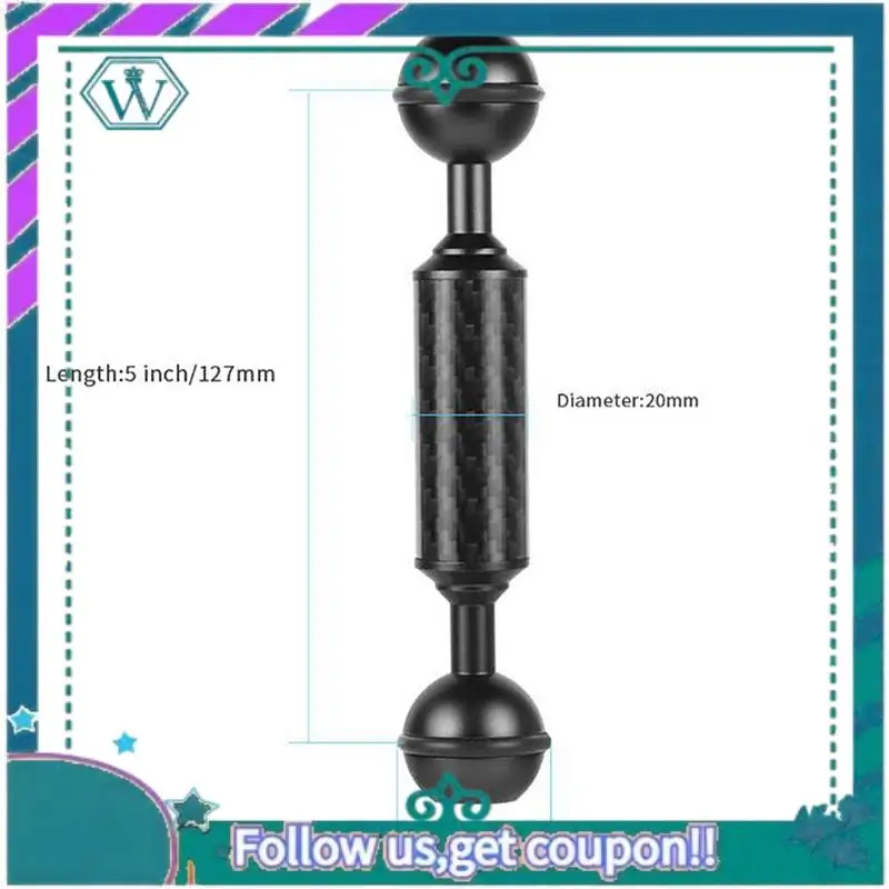 ترقية المزدوج يده استقرار الغوص كاميرا تحت الماء العلب صينية/قبضة مع ألياف الكربون تعويم تمديد الذراع #3