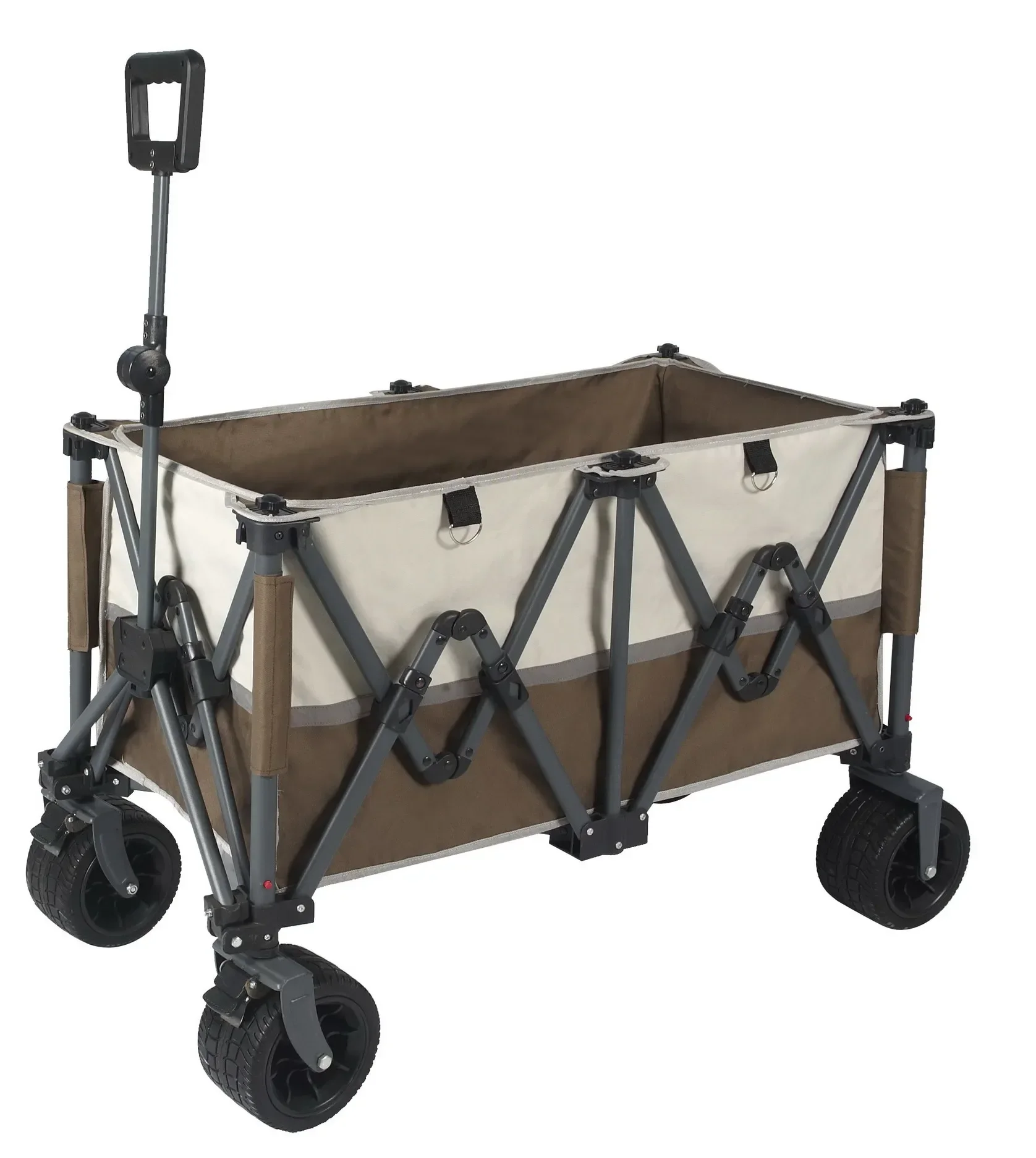 2022 foldable metal beach wagon cart with big wheels for outdoor camping