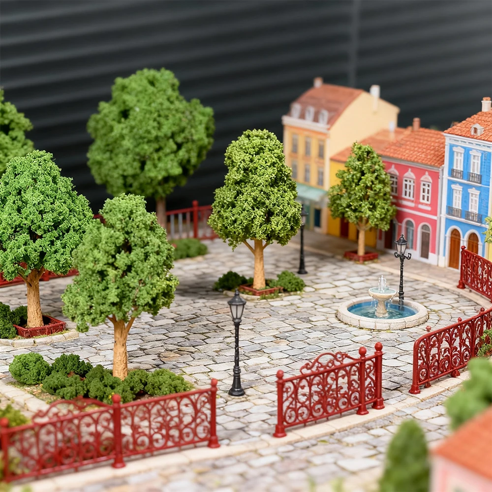 Modelo de polvo de árbol en miniatura de colores mezclados, 4 bolsas, para bricolaje, hojas, follaje, construcción, Micro paisaje, ferrocarril, mesa de arena, Kit de Diorama de escena