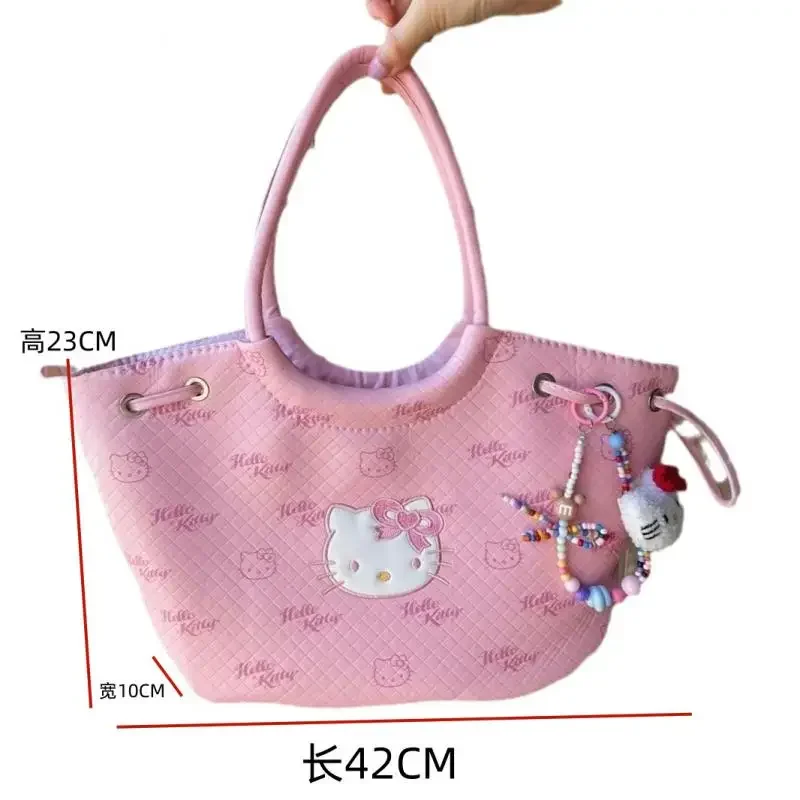 Hellokittys حقيبة كروسبودي حقيبة يد جديدة سعة كبيرة لطيف الفتاة القلب الخروج حقيبة سفر أنيمي الشكل حقيبة الهاتف المحمول