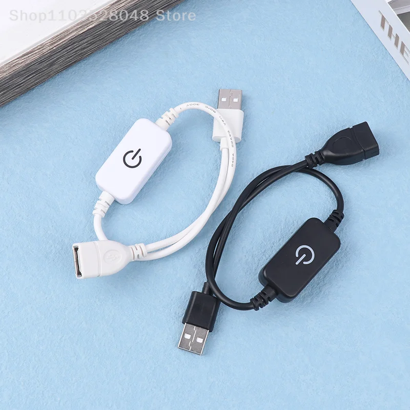 DC 5V USB LED Inline Touch Dimming Switch 30CM ON Off Button Extension Cable Cord Dimer For Single Color LED Strip Light