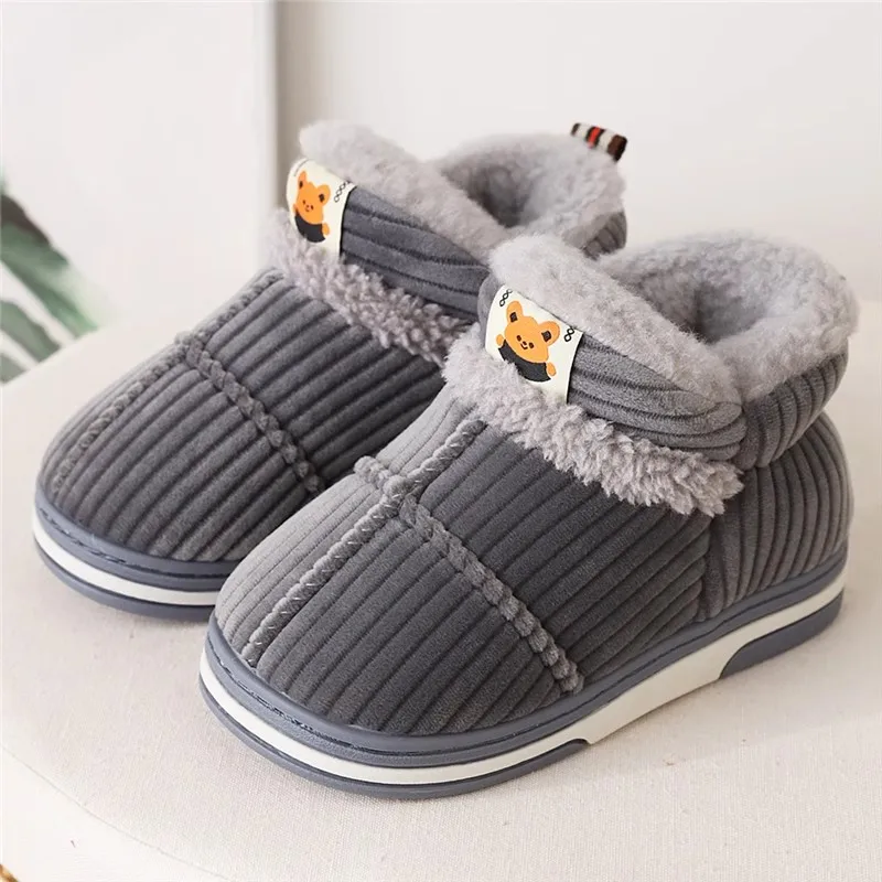 Winter Cute Kids Indoor Home Slippers 2024 Baby Child Plus Velvet Thick Warm Children Sneakers Cotton-Padded Boys Girls Shoes