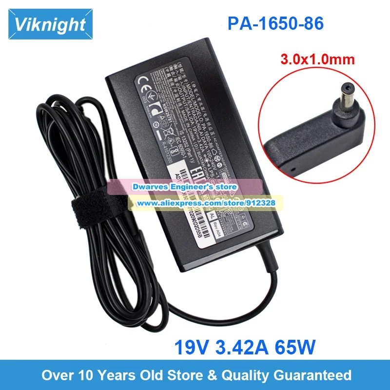 PA-1650-86 19V 3.42A 65W AC Adapter for ACER N19H2 N19H3 N19C4 A515-54G N19W2 N20C5 N19H4 Swift 3 SF314-57 S5-391 C720