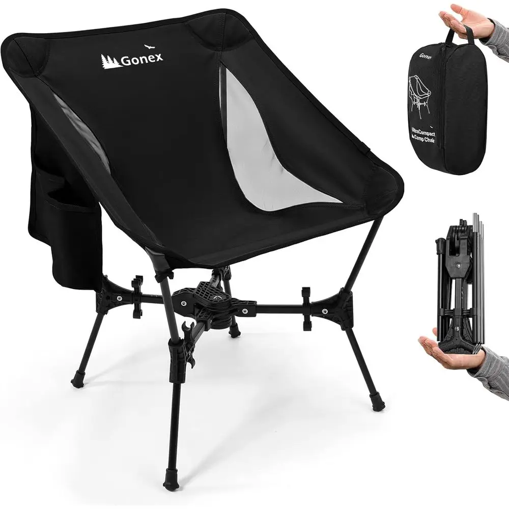

Ultralight 5th Gen Folding Chair for Outdoor Adventures, 330lbs Capacity, Compact and Portable (Black)