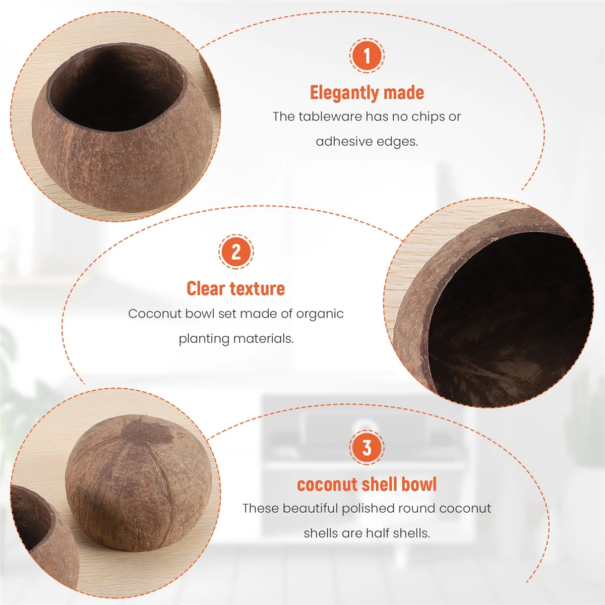 Can Pouring Candle Coconut Shell Bowl,Coconut Shell,Coconut Wood Bowl, Decoration Bowl,Storage Bowl