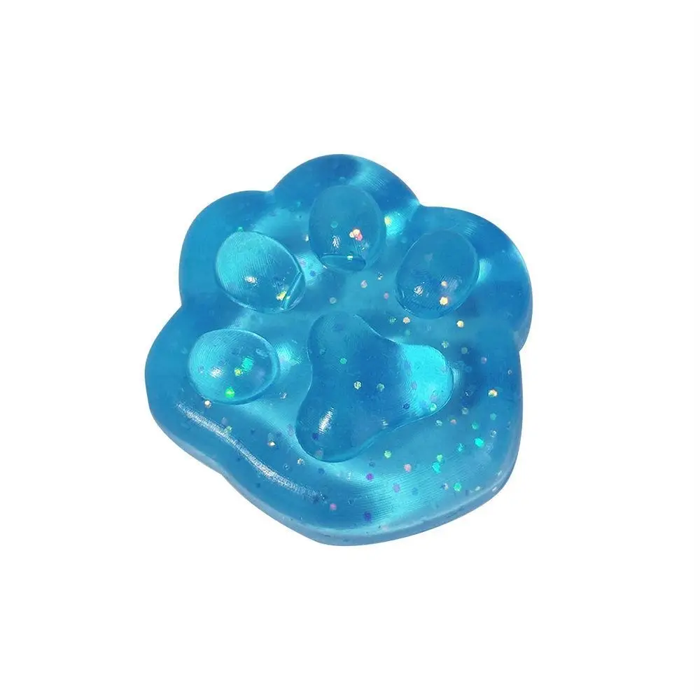 Kawaii Stress Relief Fidget Toy Transparent Cube Ice Block Squeeze Toy Cat Paw Fish Ice Cube Toys Party Favors