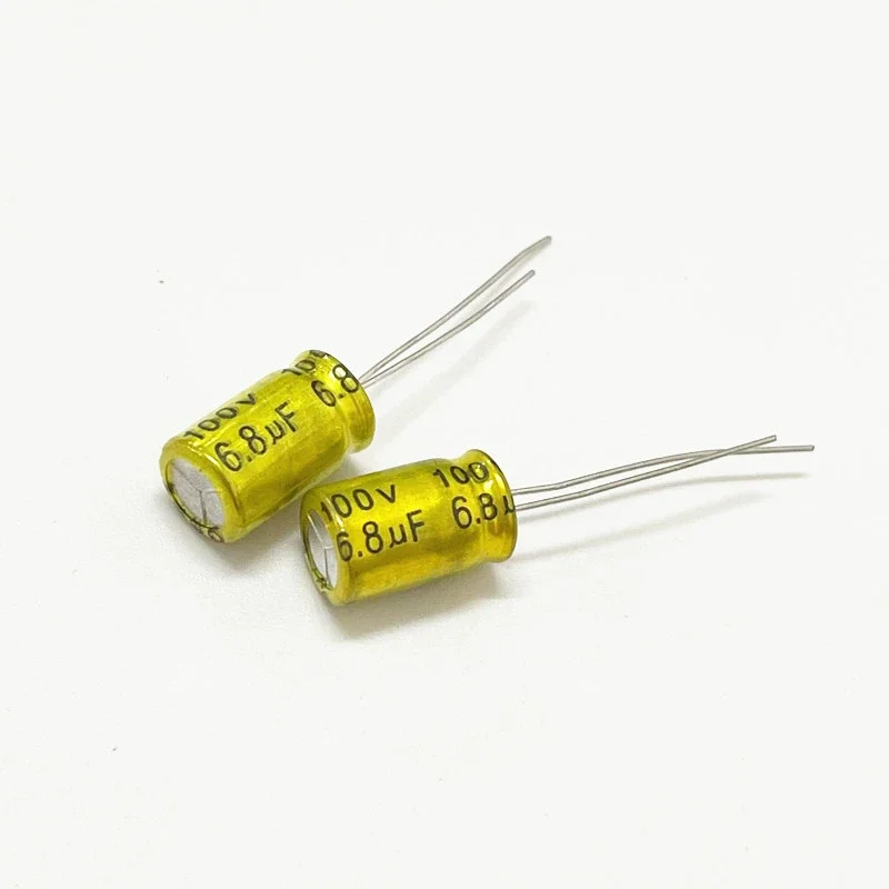 10pcs 100V non-polar fever audio capacitor golden 8*12mm 1/1.5/2.2/3.3/4.7/5.6/6.8/10/15/22/33UF