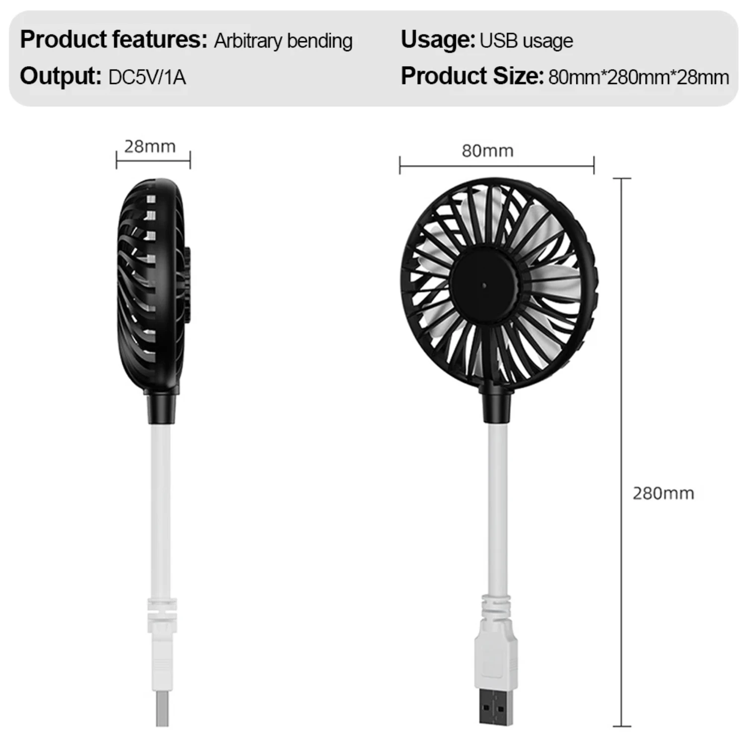 Ventilatore di raffreddamento estivo per ufficio creativo Ventilatore di ingresso USB portatile Mini ventilatore regolabile Ventilatore muto senza spazzole Dormitorio per laptop all'aperto
