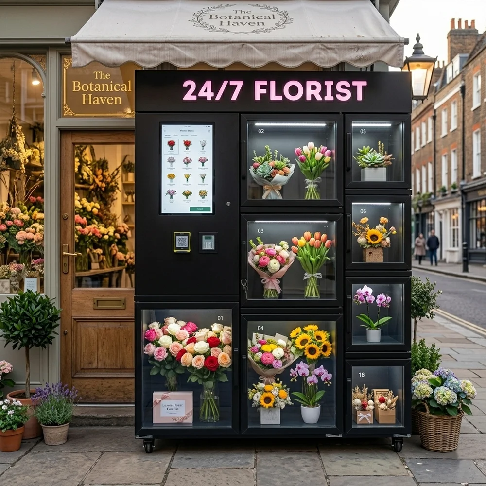 FL Customized Wholesale Bloemenautomaat Met Koelsysteem Voor Hotels En Winkels flower vending machine for business
