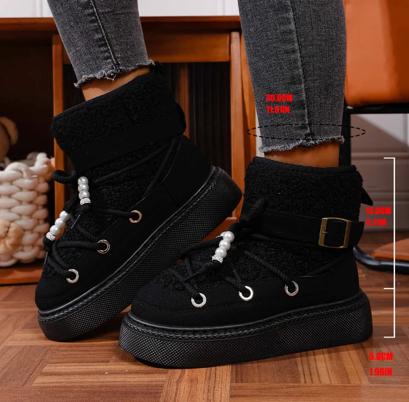 Winter Round Toe Comfortable Thick Sole Anti Slip Casual Women's Snow Boots Fashionable New Elegant and Sexy Warm Work Boots
