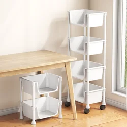 Shelf Shelf Trolley Floor Movable Household Simple Multi-Layer Snack Storage Shelf Storage Rack With Wheel