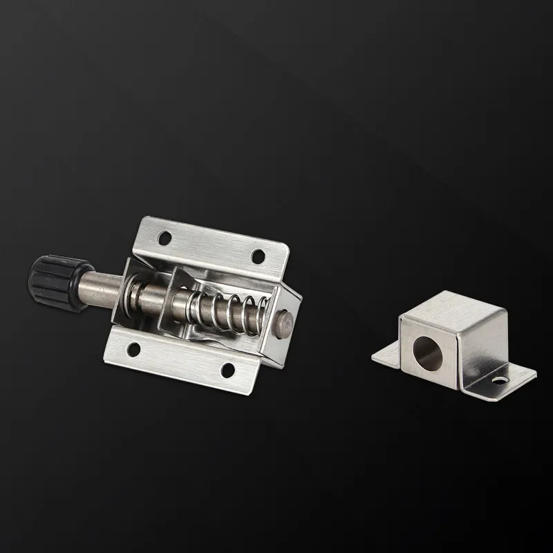 Stainless steel automatic spring small bolt, anti-theft door and window lock, door bolt, toilet bolt, door buckle