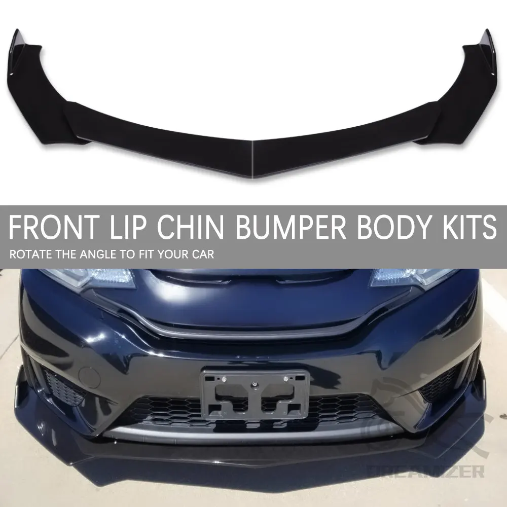 

4 PCS Universal Car Front Bumper Lip Body Kit Spoiler Splitter Carbon Fiber Bumper Canard Lip Splitter For BWM Sedan For Tesla