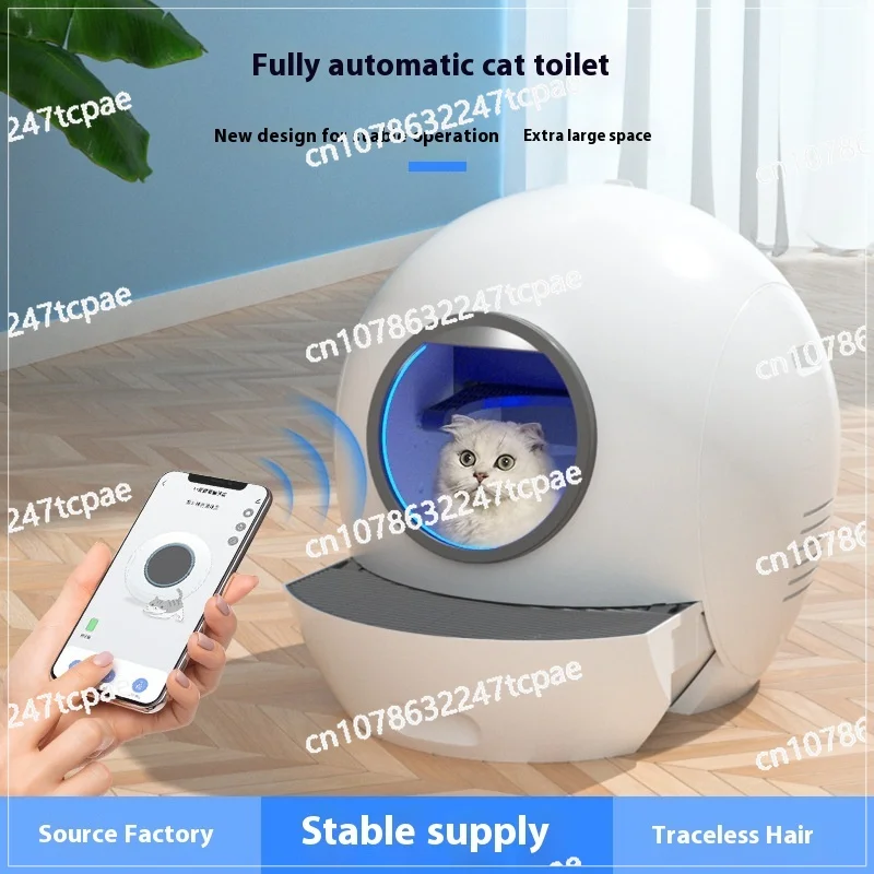 Automatic Self Cleaning Cat Litter Box Extra Large with APP LED Indicator Smart Health Monitor Litter Box English Version