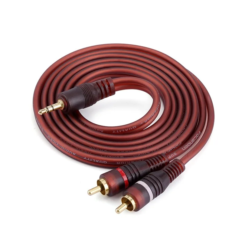 

Gold-plated Head Shield 3.5mm To Dual RCA Audio Cable 1 Pair 2AV Cable 3.5 Stereo To Dual Lotus Cable