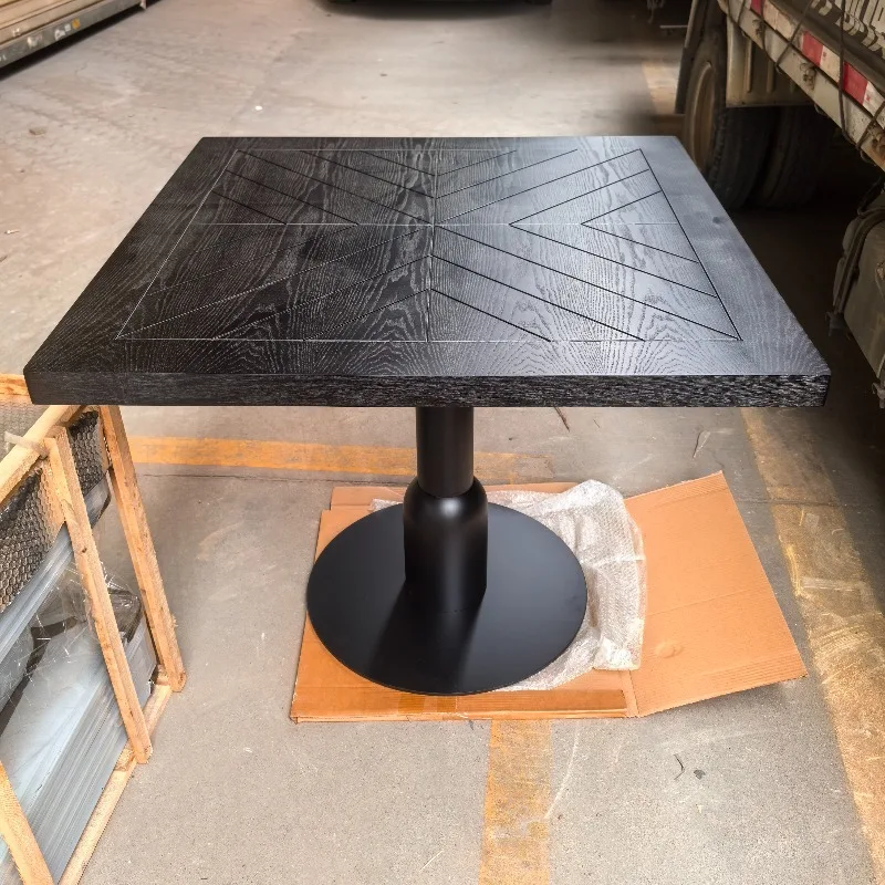 Factory Customized High bar Counter Table Solid Wood Commercial Coffee Shop Tavern bar KTV Banquet Restaurant Dining Table