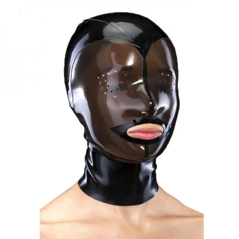 

Latex Hood Sexy Honeycomb Mesh Holes Rubber Mask Fetish