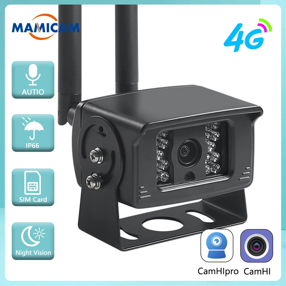 Cámara IP de seguridad para coche, dispositivo de vigilancia P2P Camhi APP de 5MP, HD, Wifi, Tarjeta SIM 4G, 1080P