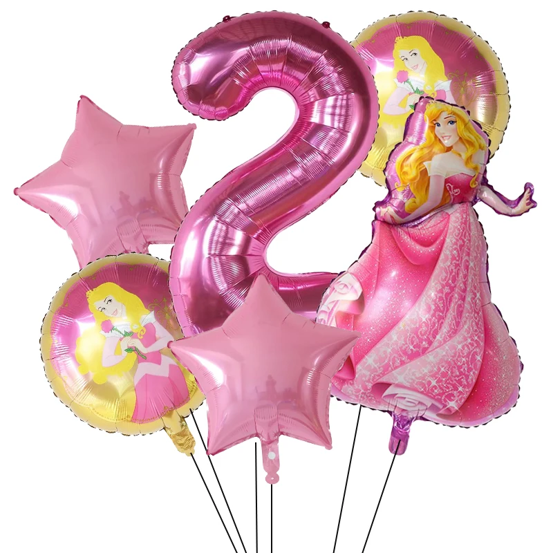 6pcs Disney Princess Balloon Bell Snow White Theme Aluminum Foil Balloon Baby Shower Girl Birthday Party Decoration Toy Globos