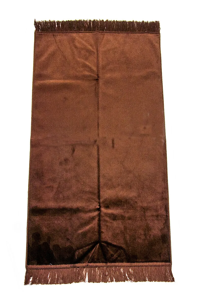 

Роскошный плоский бархатный велюровый молитвенный коврик Iqrah коричневого цвета, молитва, кур, Йога, упражнения