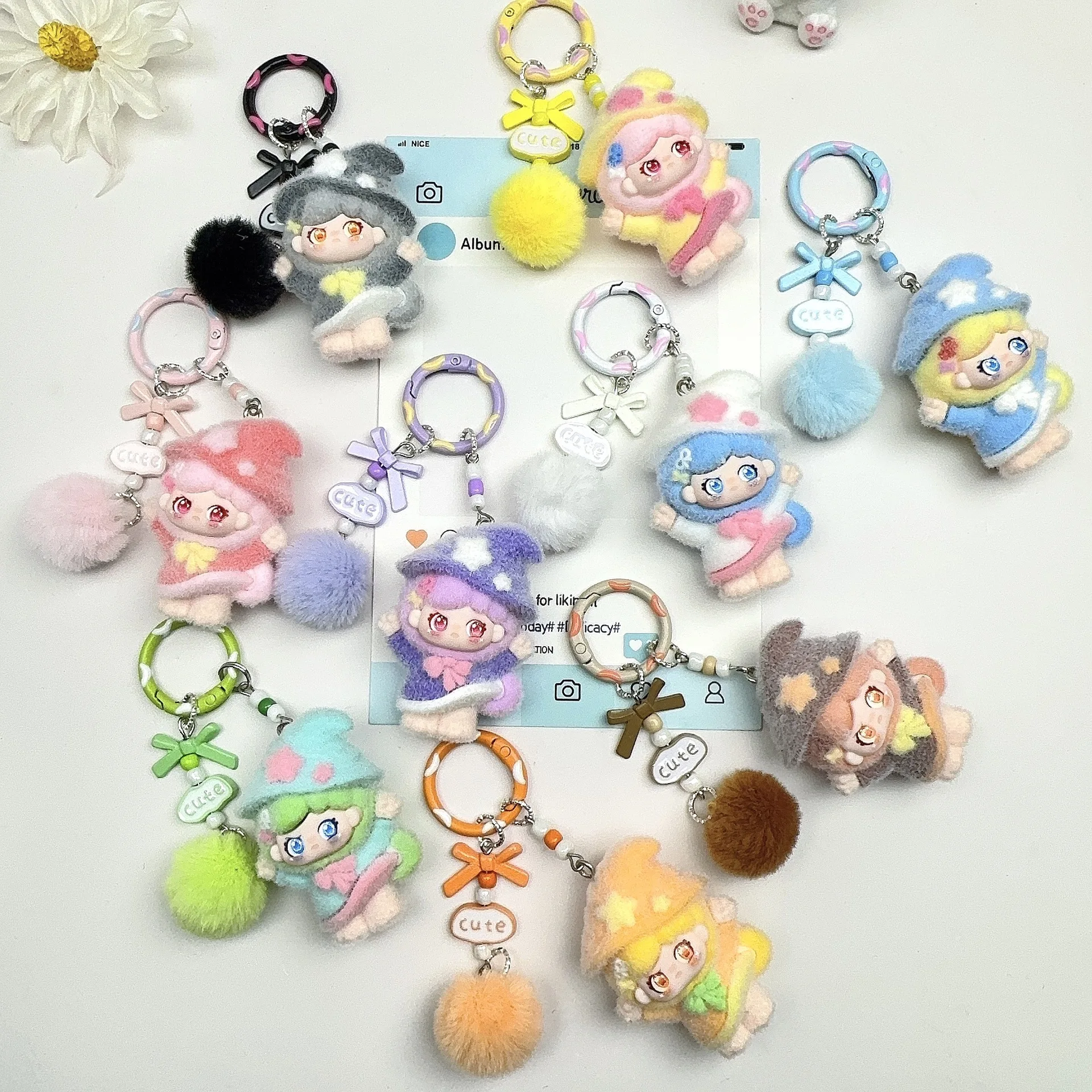 

Baby Three Wind Blows Little Dud, милый брелок с зерном, мультяшная кукла, подвесной брелок для сумки, подвесной кулон