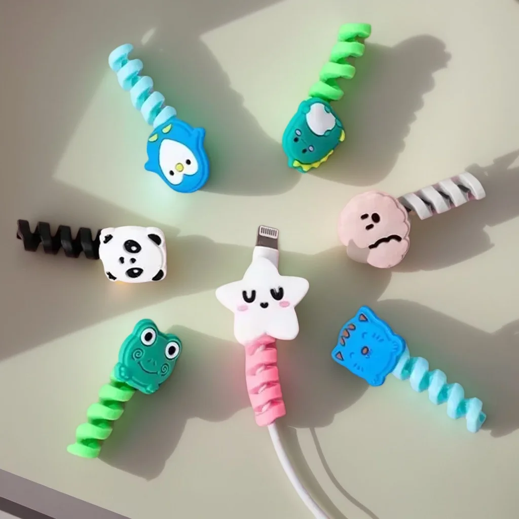 

Cute bite shaped cartoon animal charging cable protective cover - mini cable sheath and charging cable storage device