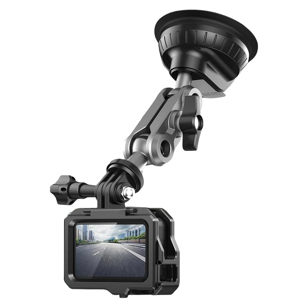 Action Camera Dash Cam Phone Car Mount Car Suction Cup Phone Action Camera Holder 1/4 Inch for GoPro Insta360 DJI Action Camera