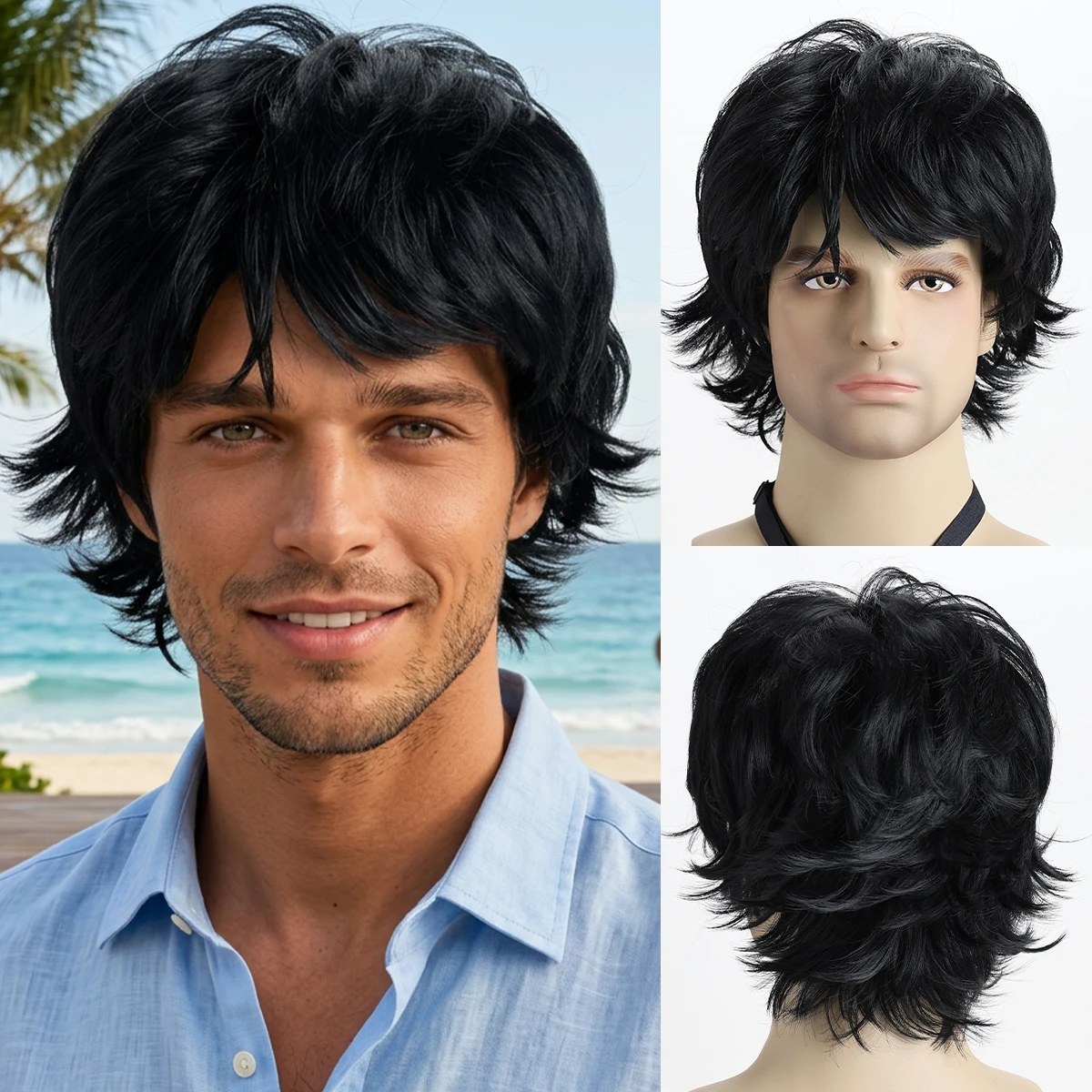 10 inch Natural Curly Hair Men - огляд і ціна Human Hair Wigs
