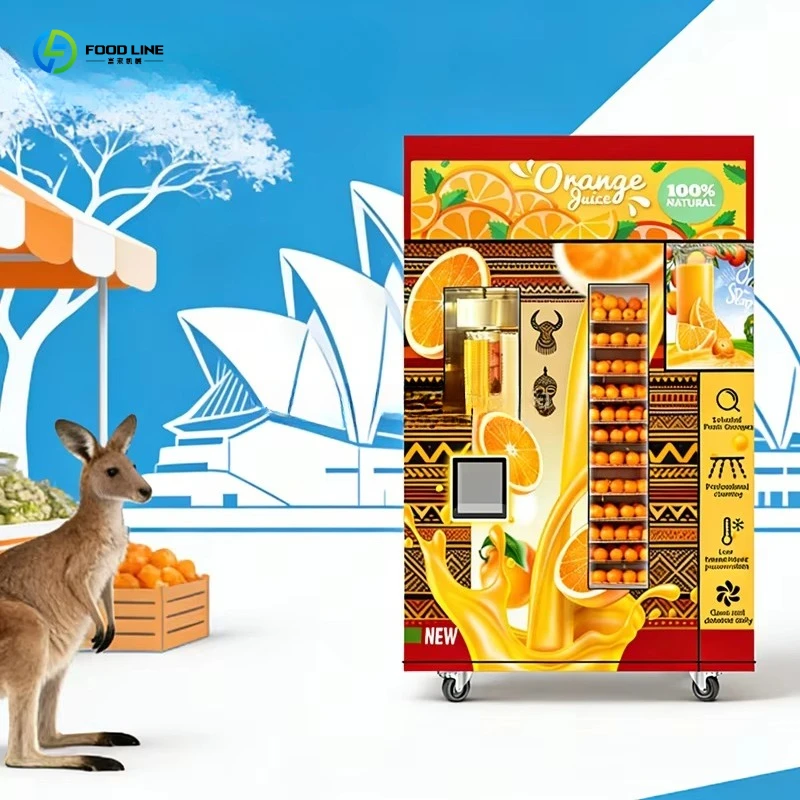 Fresh Orange Juice Vending Machine, Weatherproof Self-Service Juicer with Anti-Rust Coating, Outdoor Use for Street Shop