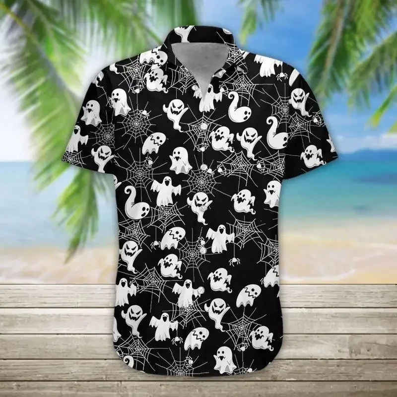 Camisa hawaiana hombre manga corta estampado 3D calavera Halloween - imagen 4